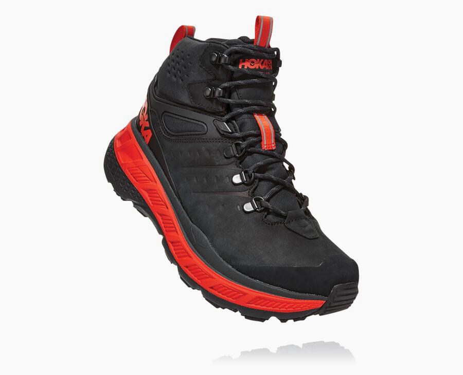 Hoka One One Mens Hiking Boots - Stinson Mid GORE-TEX - Black - XNMQ67302